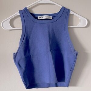 Zara Cropped Perriwinkle Tank Top; Size S